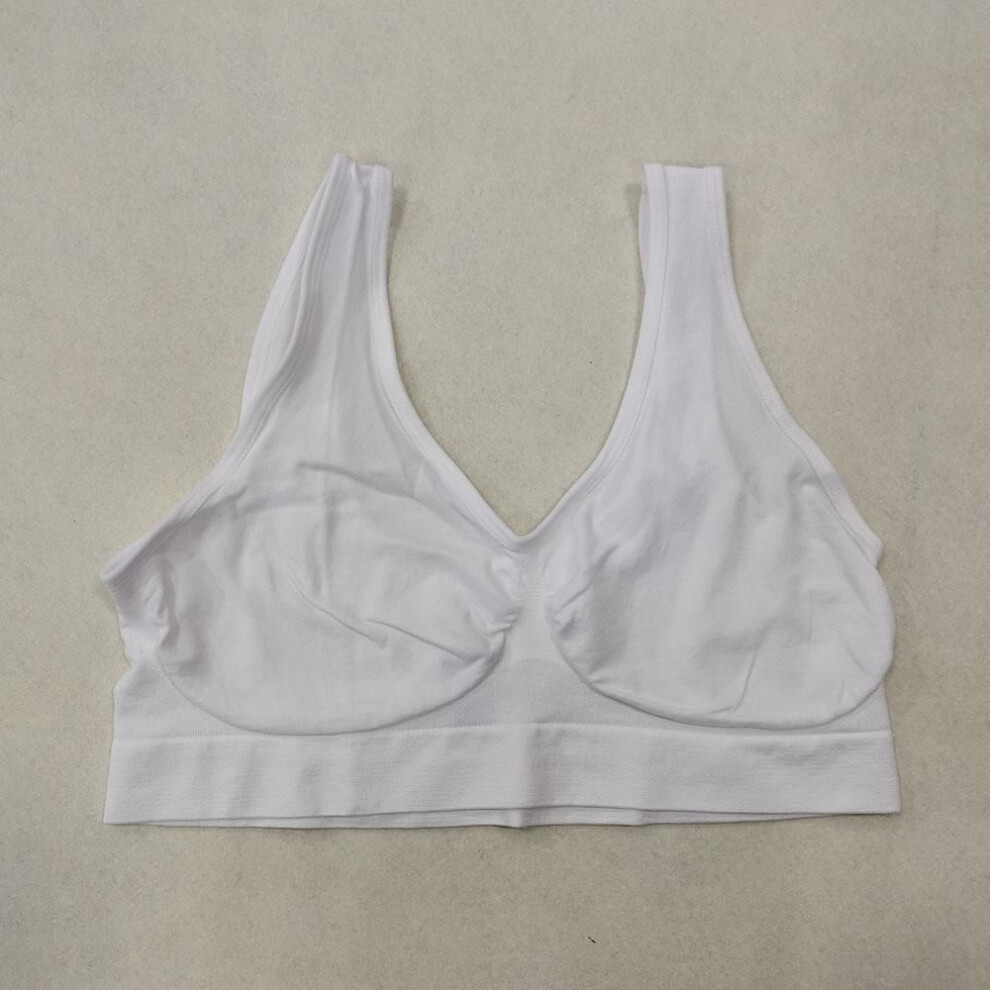 (white, M) Women Sports Bra Without Pad Sleep Brassiere Underwear Sleep Yoga Sports Bra Vest Plus Size Top No Sponge Insert Pad Bralette