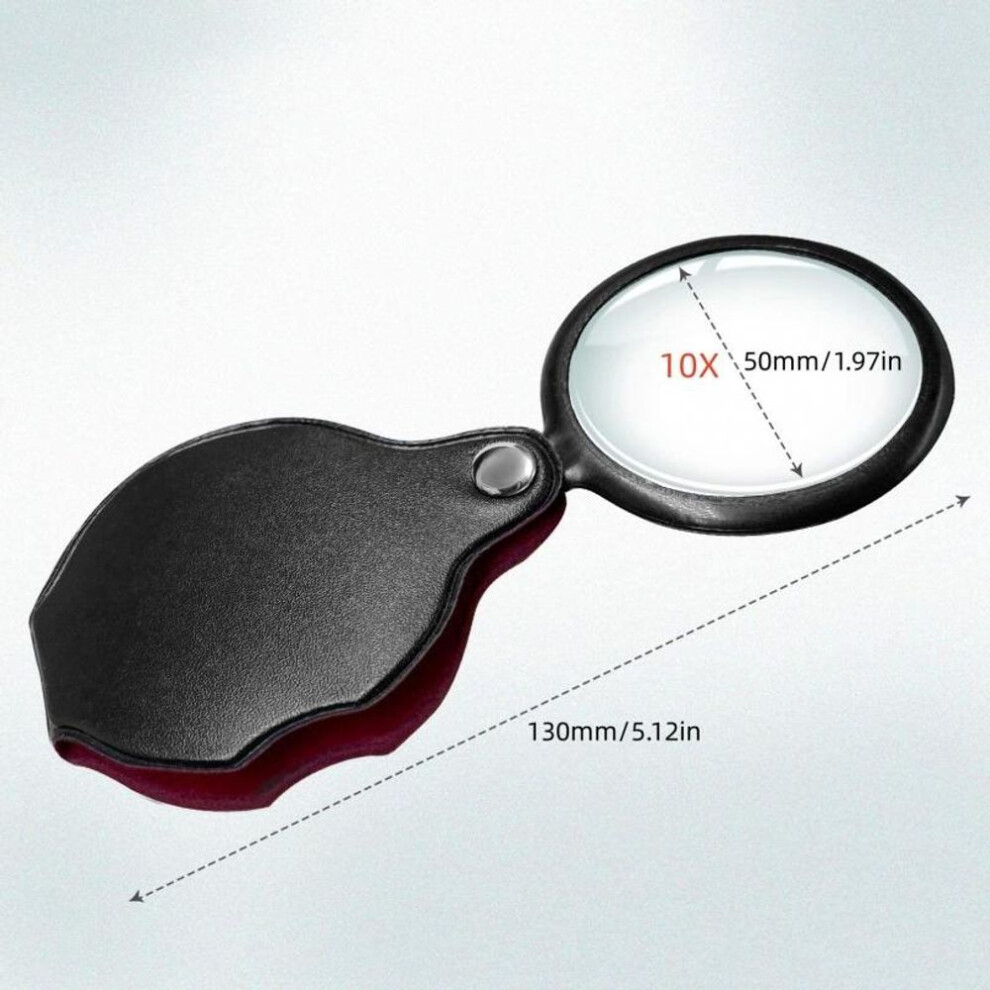10X Pocket Folding Magnifying Glass for Studying Plants / Animals / Collecting Coins / Repairing with Protective Sheath