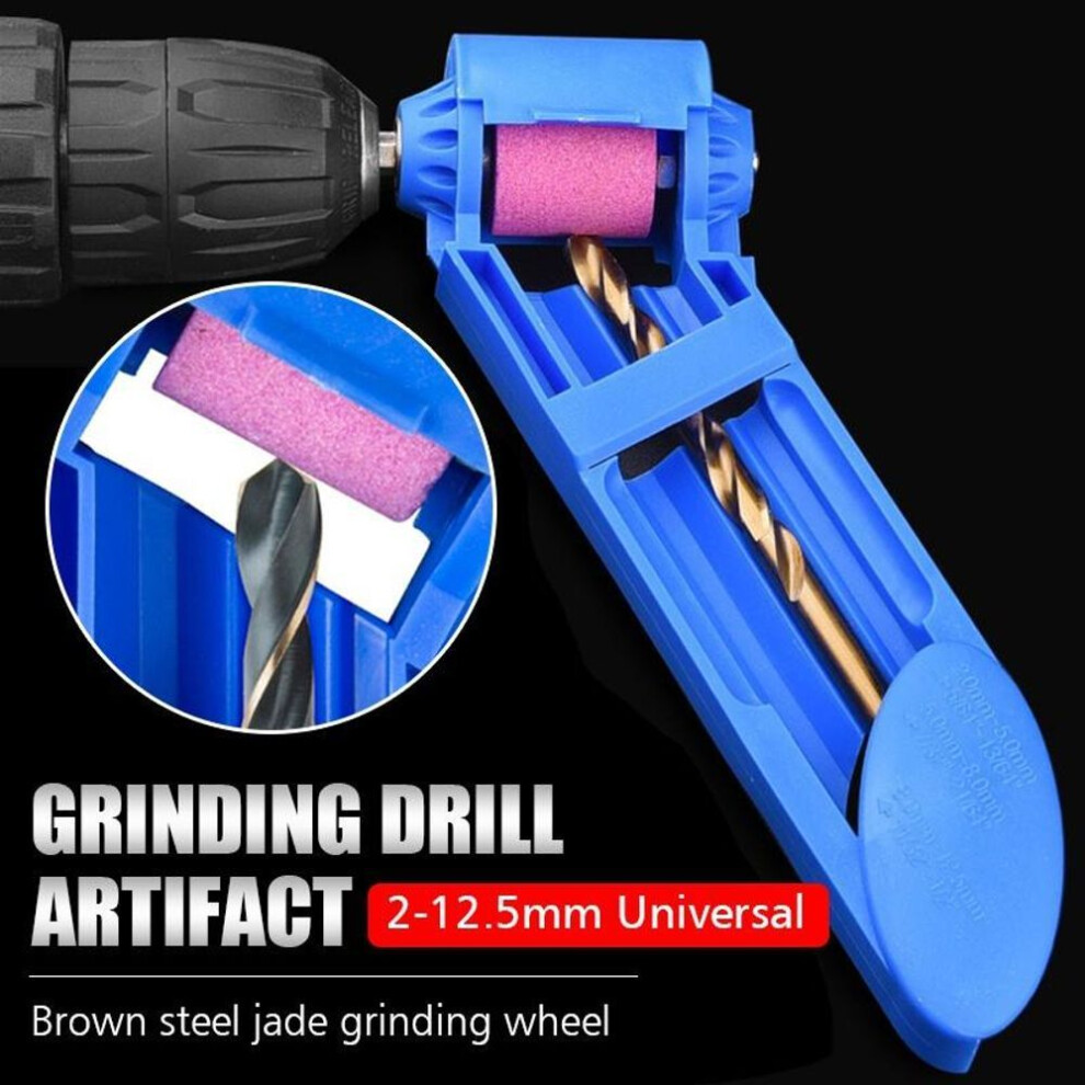 (blue) Drill Bit Sharpener 2-12.5mm Portable Corundum Grinding Wheel Drill Sharpener Grinder Drill Bit Powered Tool Parts