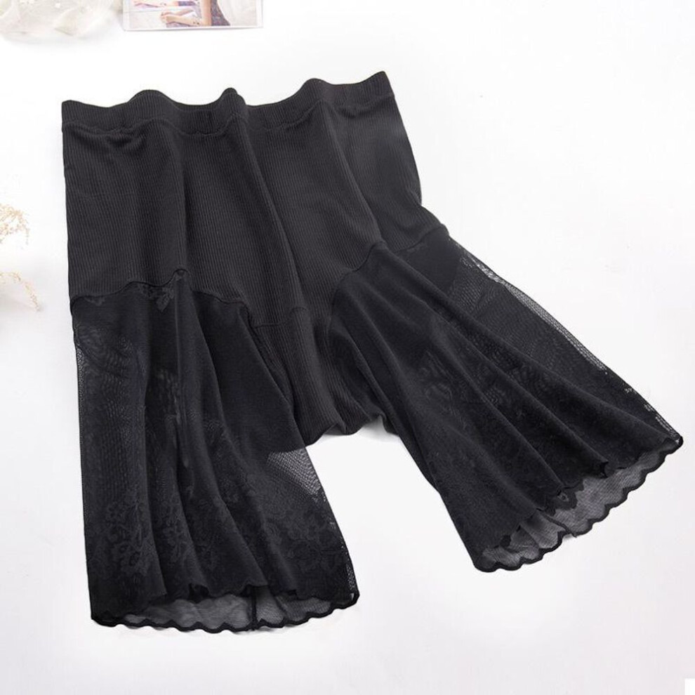 (black, 5XL) Women's Shorts Under the Skirt Safety Pants Sexy Lace Anti Chafing Thigh High Waist Boxer Panties Anti Friction Skirt Shorts