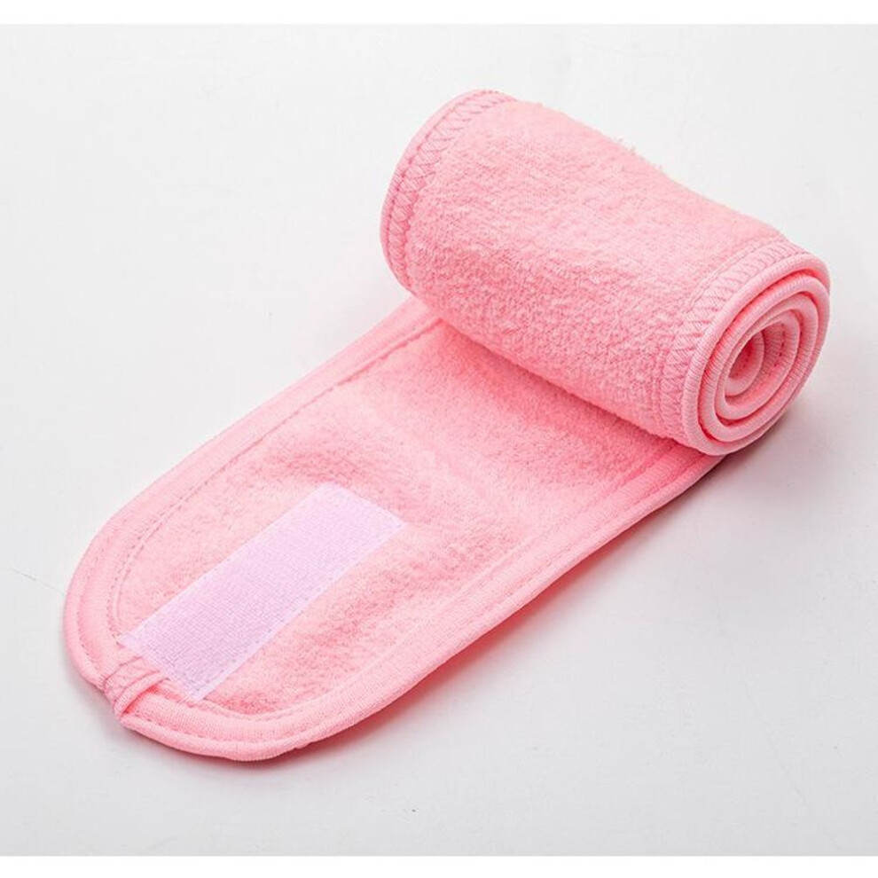(pink) Towel Head Sweat Hairband Head Wrap Non-slip Stretchable Washable Headband Hair Band For Sports Face Wash Makeup
