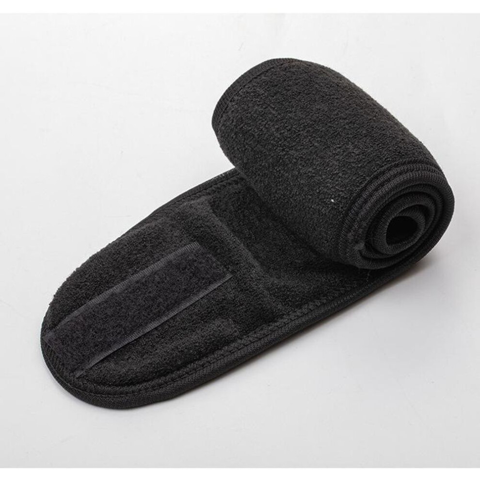 (black) Towel Head Sweat Hairband Head Wrap Non-slip Stretchable Washable Headband Hair Band For Sports Face Wash Makeup