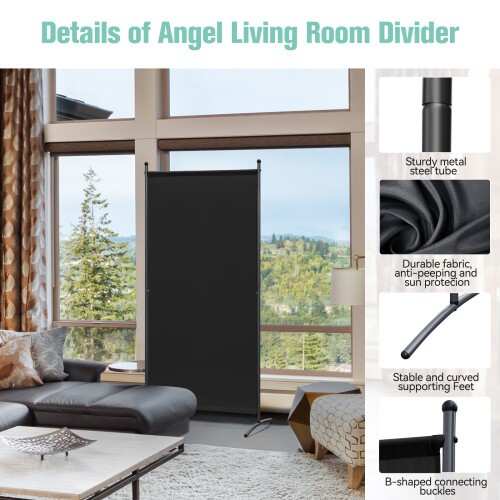 Angel Living 1 Panel Room Divided Black 2