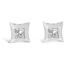 Infinite Jewels 71-5854WDM 10K White Gold 0.22 CTTW Invisible Set Princess-Cut Diamond Stud Earrings, H-I Color - SI2-I1 Clarity