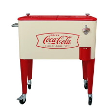 Leigh Country CP 98116 60 qt. Coca-Cola Cream & Red Fishtail Logo Cooler
