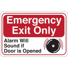 United Visual Products UVOS1056 6 x 9 in. Emergency Exit Only- Alarm Will Sound Facility Sign