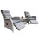 (Light Grey) Rattan Chaise Lounge Sofa Set 2 Seater 4