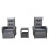 (Dark Grey) Rattan Chaise Lounge Sofa Set 2 Seater 3