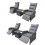 (Dark Grey) Rattan Chaise Lounge Sofa Set 2 Seater 5