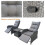 (Dark Grey) Rattan Chaise Lounge Sofa Set 2 Seater 9