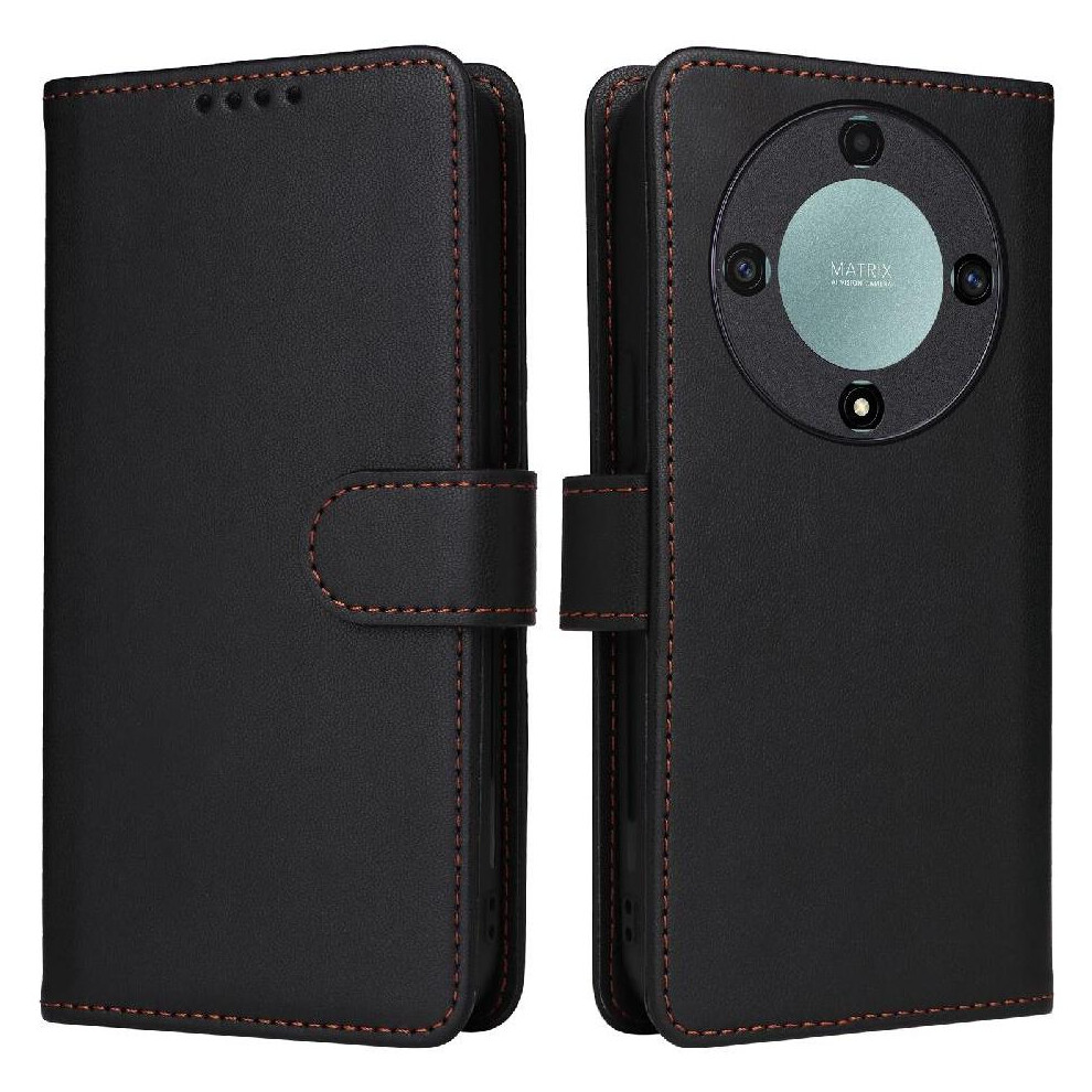 (Black) Flip Case For Honor X9a 5G Flip Cover Wireless Charging Detachable Design Rfid Blocking Wallet Black 764490309011