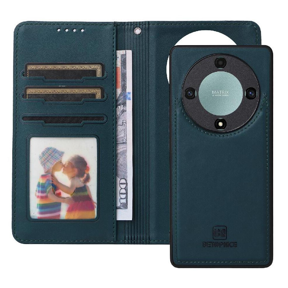 (Blue) Flip Case For Honor X9a 5G Flip Cover Wireless Charging Detachable Design Rfid Blocking Wallet Blue 764490309035