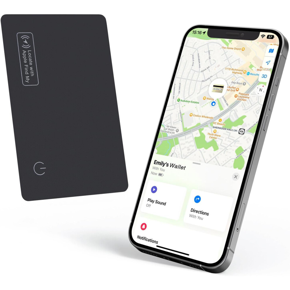Wallet Tracker Card, Rechargeable Thin Finder 763559349258