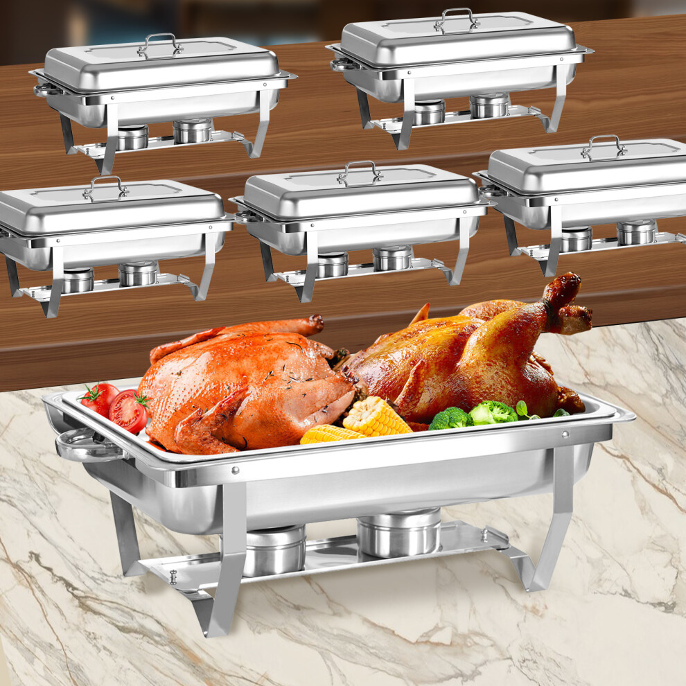 6 Pack 9L Chafing Dish Buffet Set Food Warmer Chafer Set