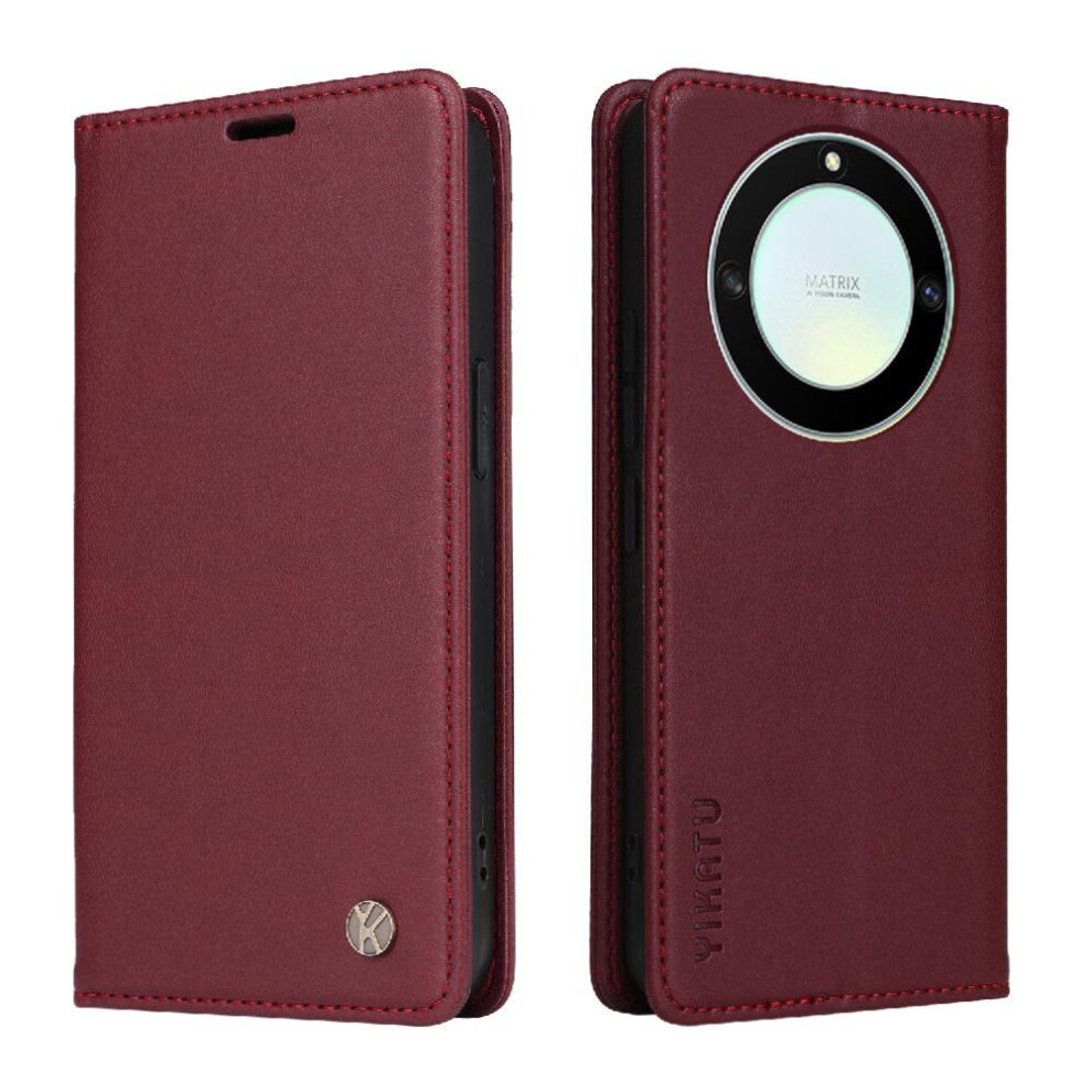 (Red) Flip Case For Honor X9a Faux Leather And Full Matte Tpu And Stand Functionality With Card Slots Strong Magnetic Attraction Red 764490310758