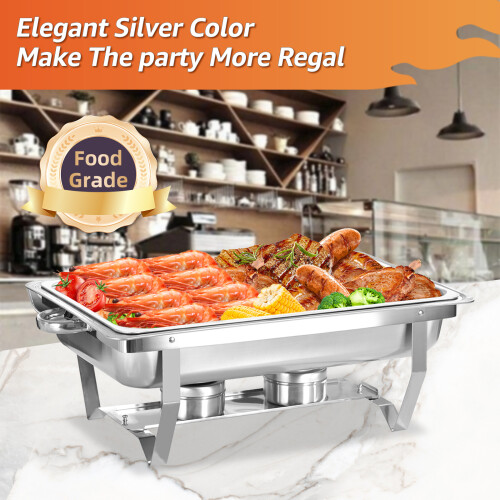6 Pack 9L Chafing Dish Buffet Set Food Warmer Chafer Set 1
