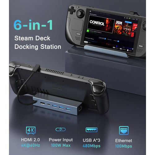 Steam Deck Dock,  6-in-1 USB C Dock 2