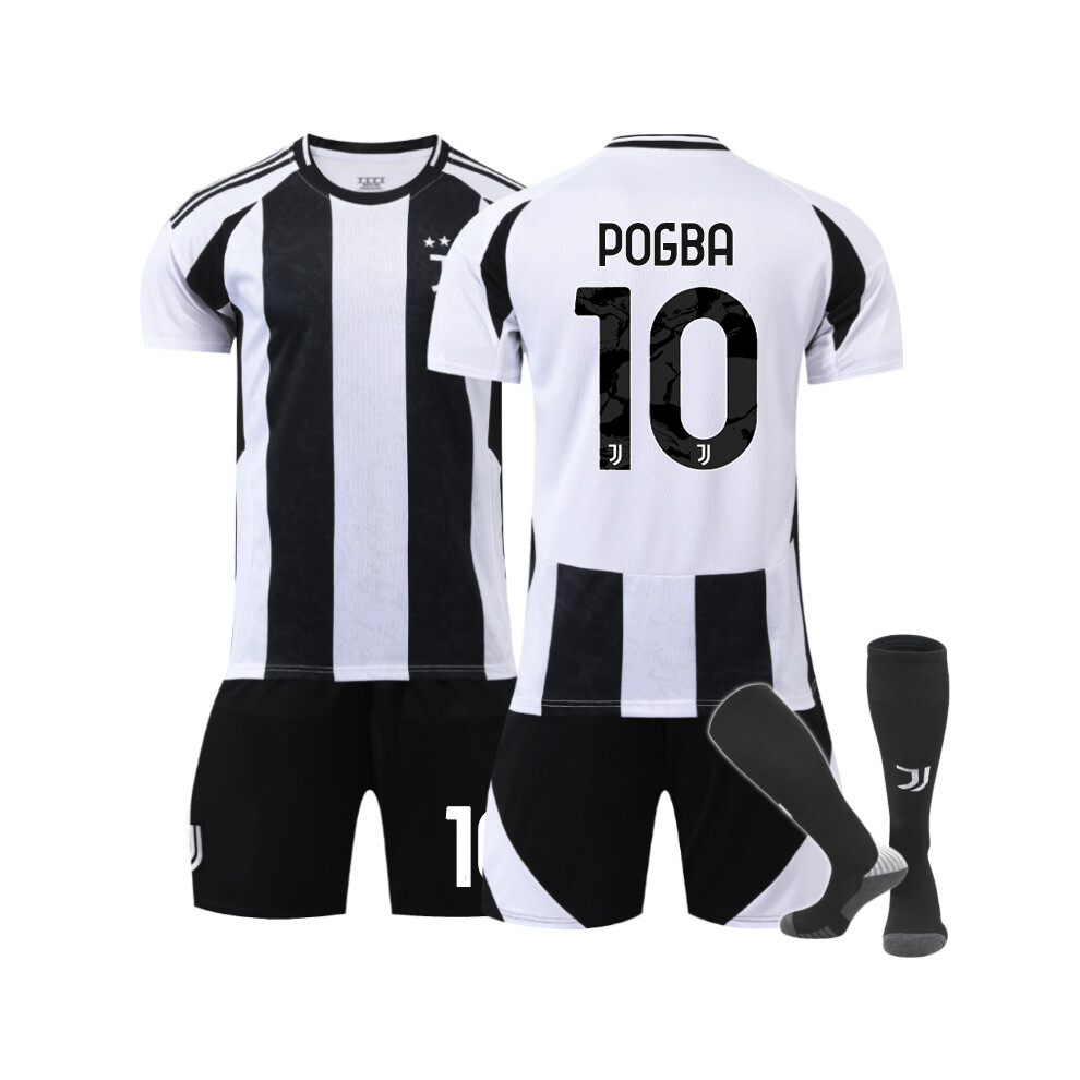 Qinyuchen (S(165-170Cm)) Comfortable 2425 Juventus Home Pogba #10 Training Suit With Socks