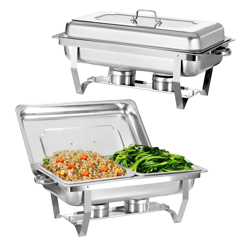 (2 Pack) 2/4/6/8 Pack Chafter Chafing Dish Set with 1/2 Pan