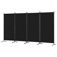 Angel Living 4 Panels Room Divider Black, 324 x 169 cm