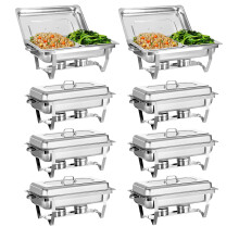 (8 Pack) 2/4/6/8 Pack Chafter Chafing Dish Set with 1/2 Pan