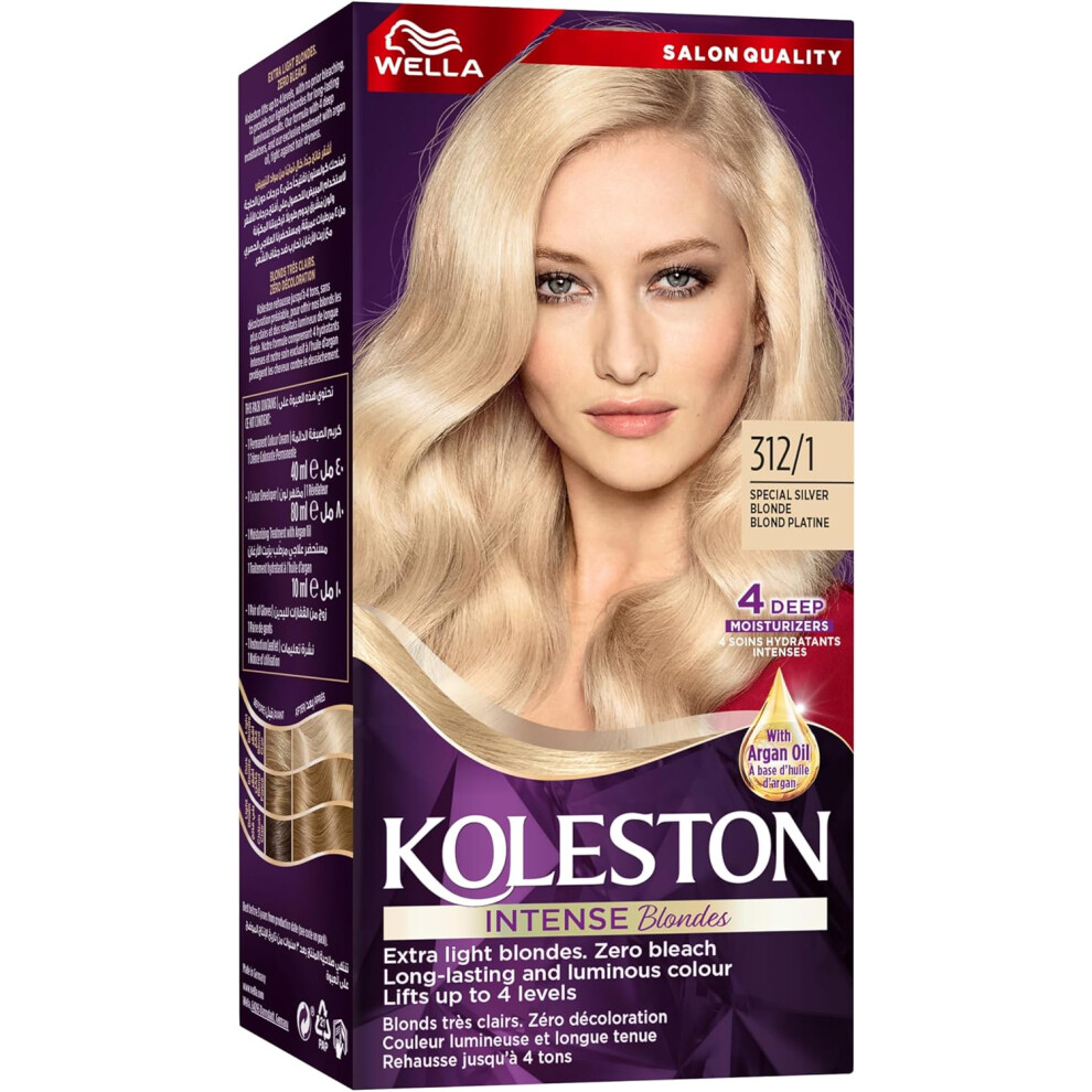 Wella Koleston Intense Blondes Hair Color 312/1 |Special Ash Blonde, Rich & Long-Lasting Color Grey