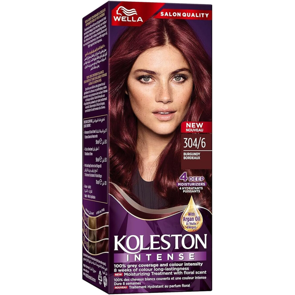 Burgundy Wella Koleston Intense Hair Color 304/6 (Burgundy) | Rich Shade For A Bold, Vibrant Look.