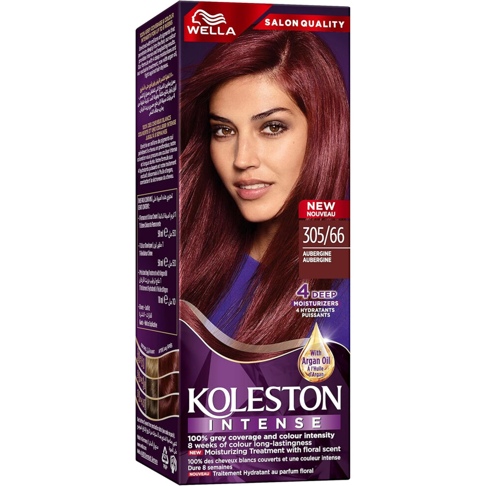 Purple/Red Wella Koleston Intense Hair Color 305/66 (Aubergine) |Delivers Professional-Quality Results With Every Application.