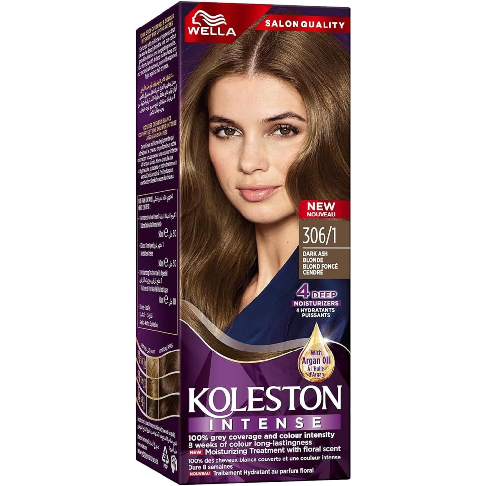 Dark Wella Koleston Intense Hair Color 306/1 ( Ash Blonde) |Professional-Quality Color With A Glossy Finish.
