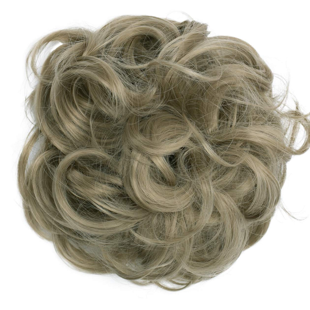 Caisha Unisex Big Hairpiece Scrunchy Updo Bridal Hairstyle Curly Messy Bun Natural Blonde G14e