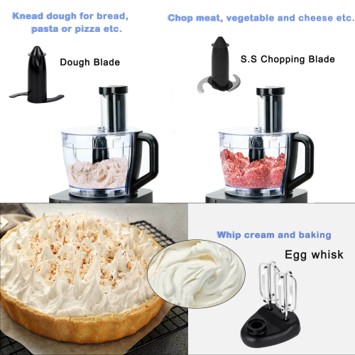 3.2L + 1.5L Food Processor Mixer 1100W Multifunctional Kitchen Blender Egg Whisk 1