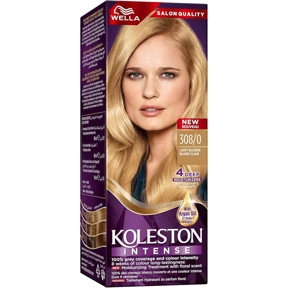 Light Wella Koleston Intense Hair Color 308/0 ( Blonde) | Deep Moisturizers In The Formula | 8 Weeks Of Colour Long-Lastingness