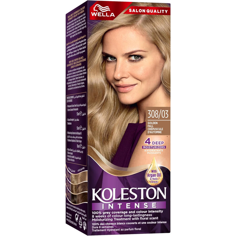 Golden Wella Koleston Intense Hair Color 308/03 ( Fall) |Nourishing Formula Helps Maintain Smooth, Healthy Hair.