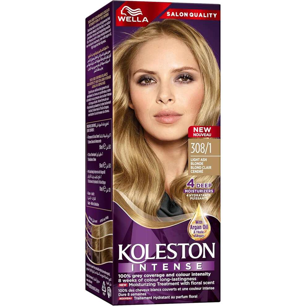 Light Wella Koleston Intense Hair Color 308/1 ( Ash Blonde) | Provides Consistent, Vibrant Results With Every Application.