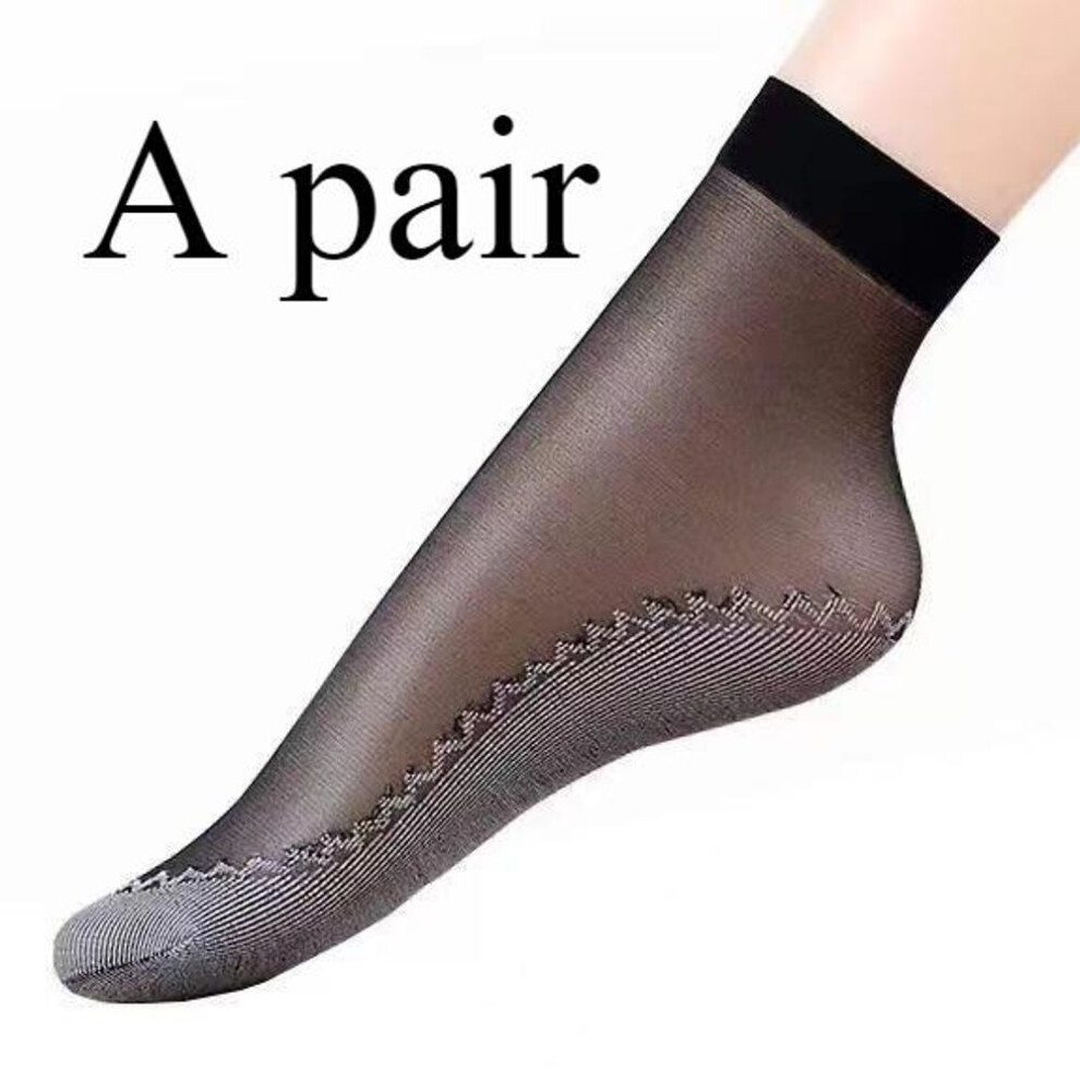 (black, One Size) Spring and Summer Women's Socks Anti-Snagging Breathable Short Stockings