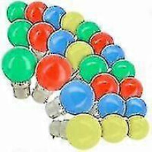 (As show, One size) 24pcs 3w Led Light Bulbs B22 Bayonet Light Bulb Color Garland