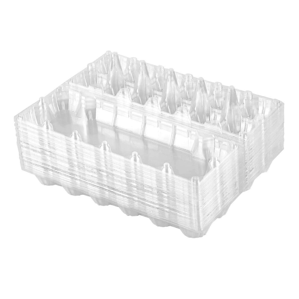 (As Show, One Size) 24Pcs Plastic Egg Cartons Bulk Clear Chicken Egg Tray Holder For Family Pasture Chicken Farm Busine 5062994743368