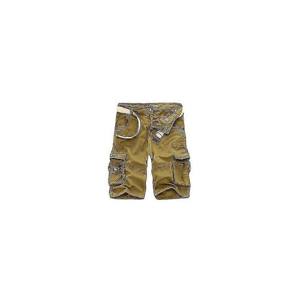 (38, Khaki) Men's Shorts Pocket Cargo Shorts 5063595983450