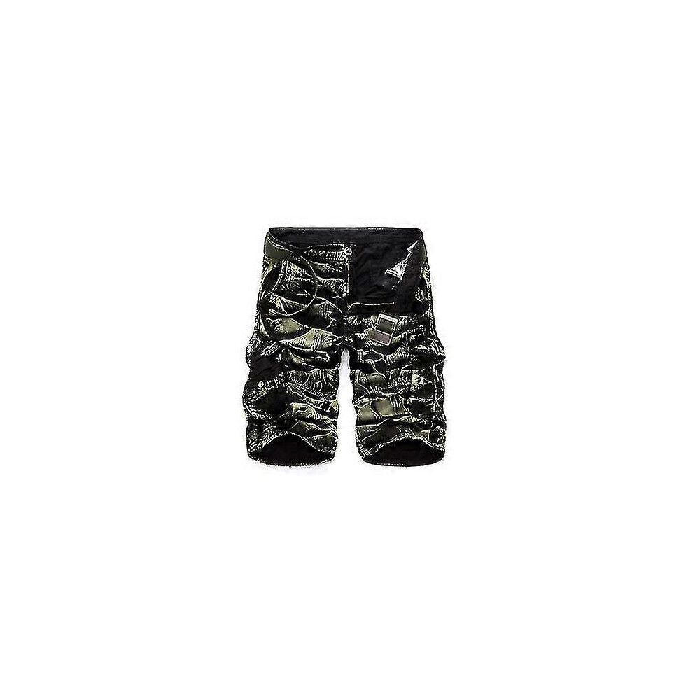 (32, Green) Men's Shorts Pocket Cargo Shorts 5063595983689