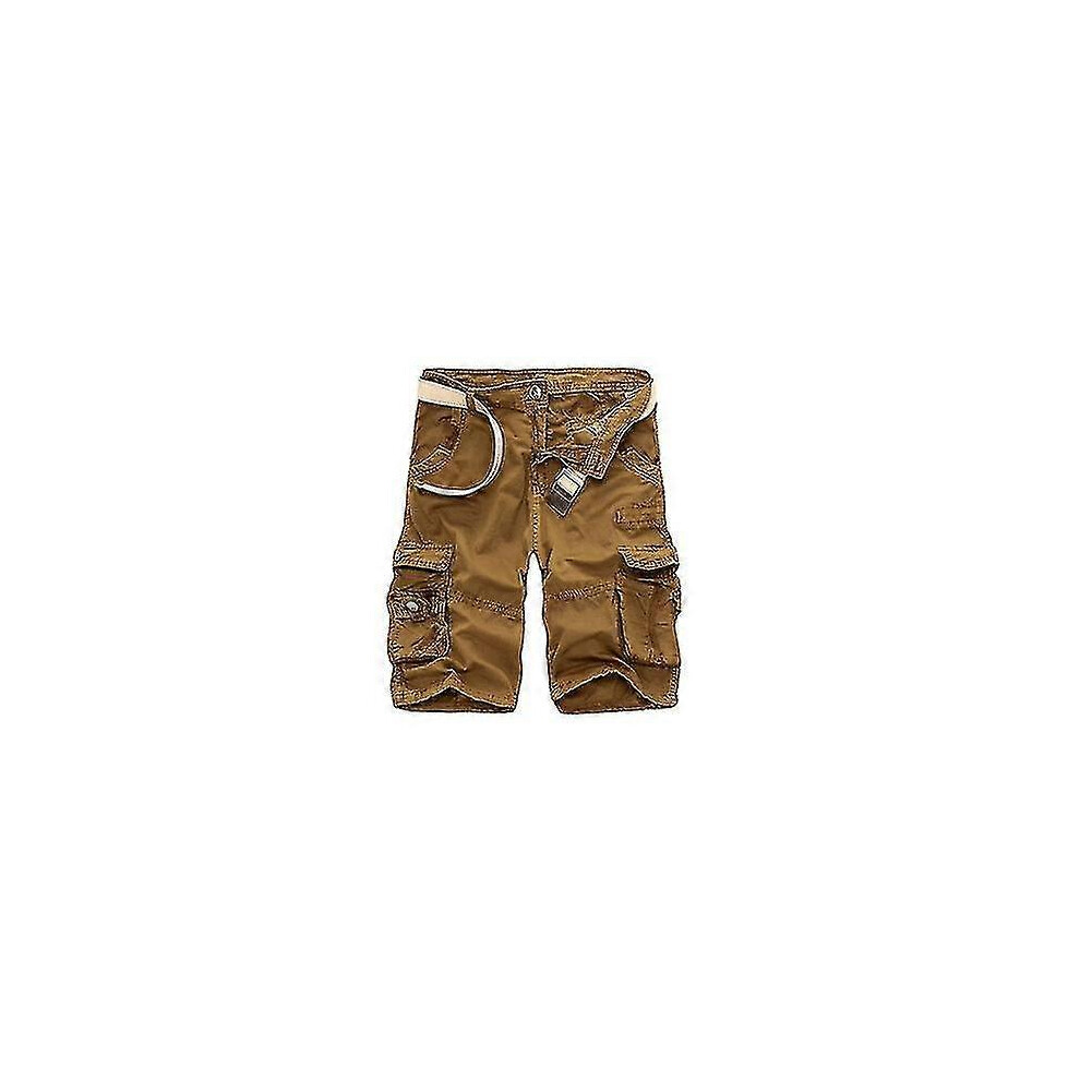 (36, Brown) Men's Shorts Pocket Cargo Shorts 5063595983375