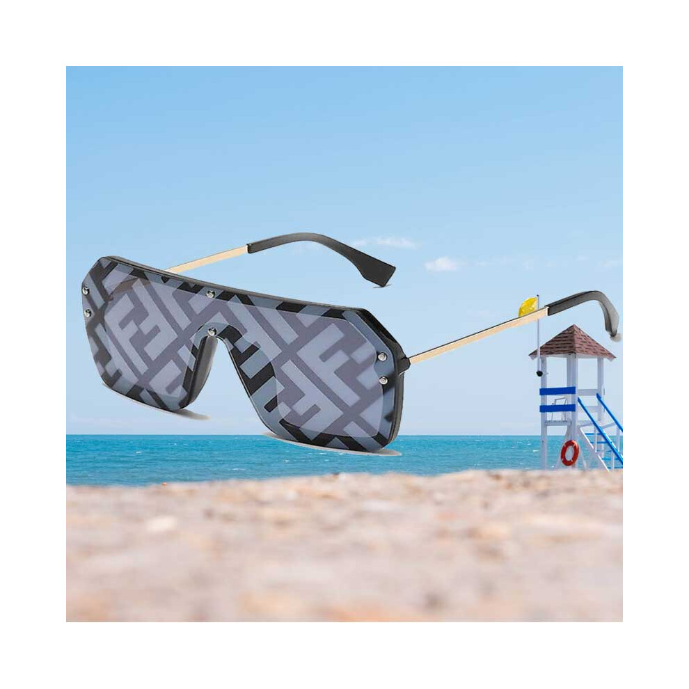 Classic Retro Oversized Letter Sunglasses Shades Mirror Eyewear Men/Women Big Frame Lady Sun Glasses-image-OPC-PGB7MFR-NEW