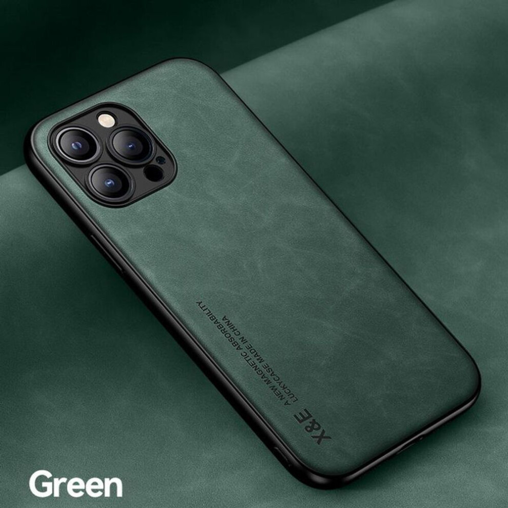 (green, iPhone 11) Lambskin Leather Magnetic Shockproof Phone Back Cover Case For iPhone 16 14 Pro 15 13 12 11 Pro Max XR XS X 8 7 Plus SE 2022