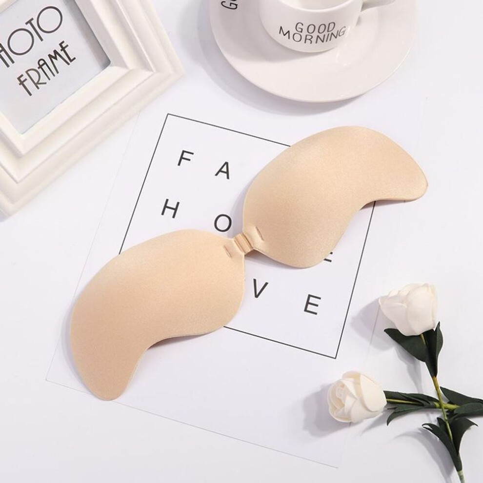 (beige, style1 A) 3 Styles Silicone Sticky Invisible Backless Bra Strapless Push Up Bralette Seamless Front Closure Adhesive Bars Nipple Cover Underwear