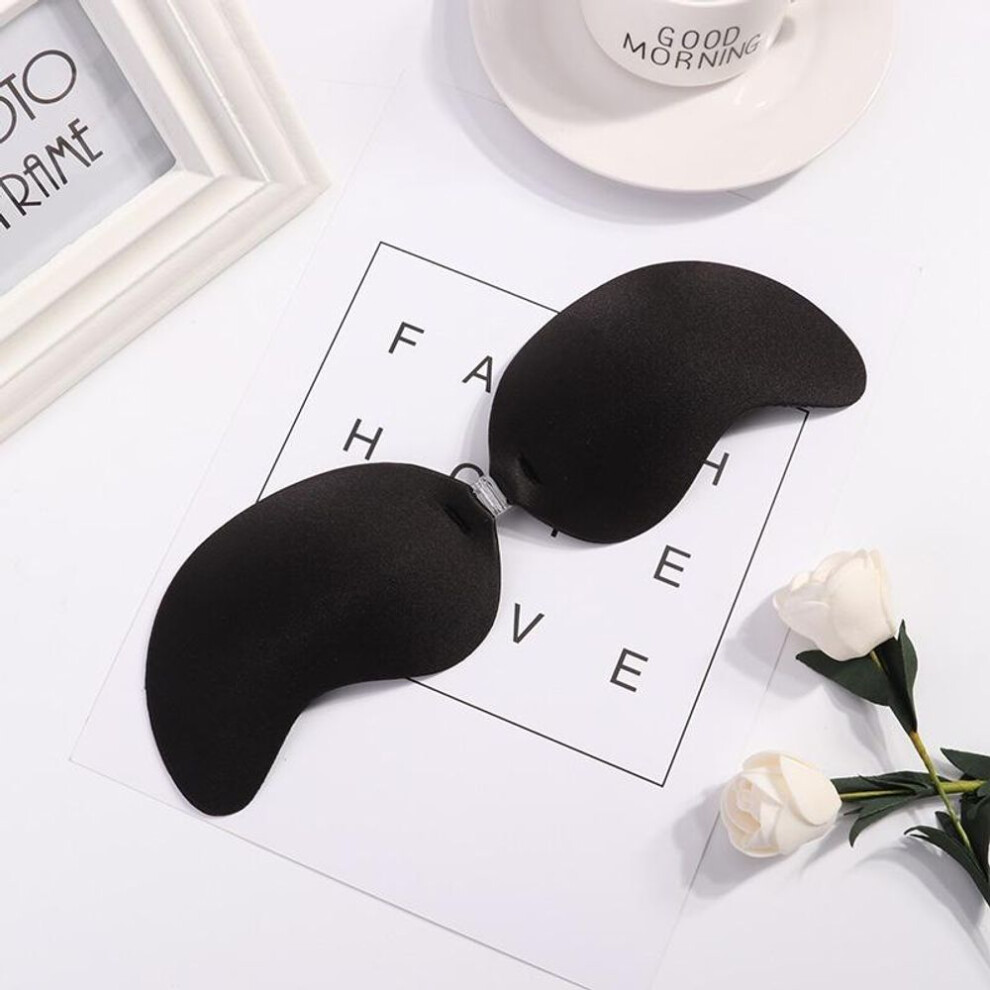 (black, style1 C) 3 Styles Silicone Sticky Invisible Backless Bra Strapless Push Up Bralette Seamless Front Closure Adhesive Bars Nipple Cover Underwear