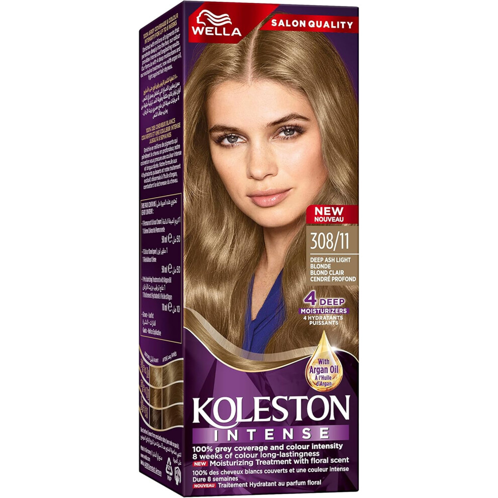 Light Wella Koleston Intense Hair Color 308/11 (Deep Ash Blonde) |Shade For A Cool, Sophisticated Look.