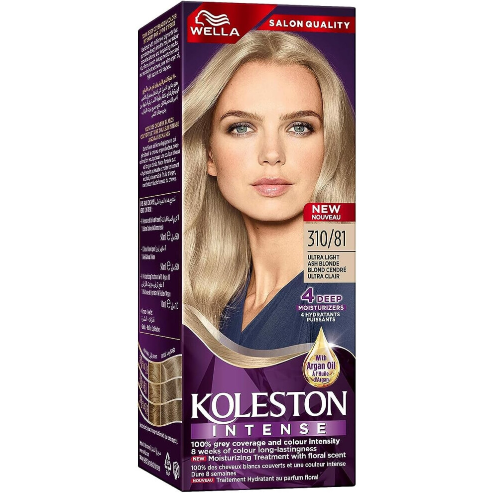 Wella Koleston Intense Hair Color 310/81 Ultra- Ash Blonde | Cool, Bright, Long-Lasting Hair Dye For Radiant Color Light
