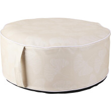 Inflatable Outdoor Garden Pouffe Cream Leaf