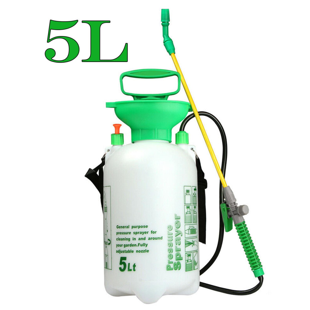 (White, 5 Litre) 2L/5L Garden Pressure Sprayer Portable Hand Pump