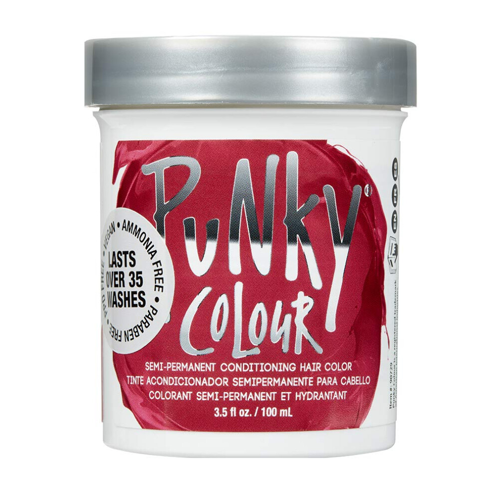 Punk - Punk Rock Blues Recs Red Punky Cherry On Top Semi Permanent Conditioning Hair Color, Vegan, Ppd And Paraben Free, Lasts Up To 35 Washes, 3.5Oz