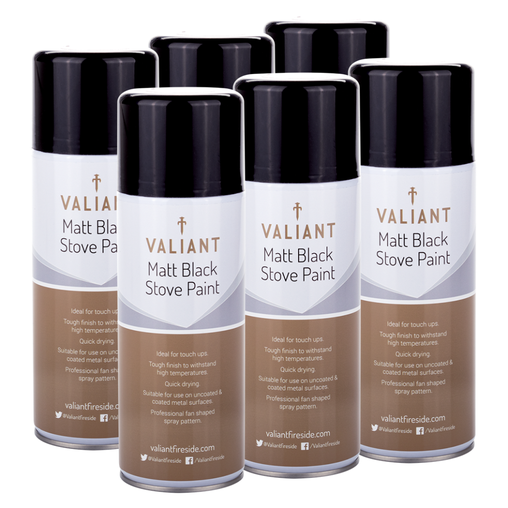 Valiant Matte Black Spray Paint - 6 PACK